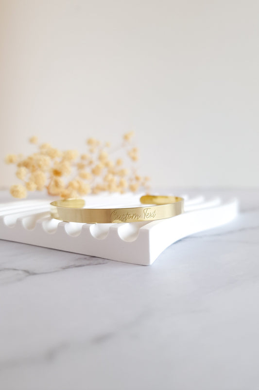 Personalized Engraved Brass Cuff Bracelet