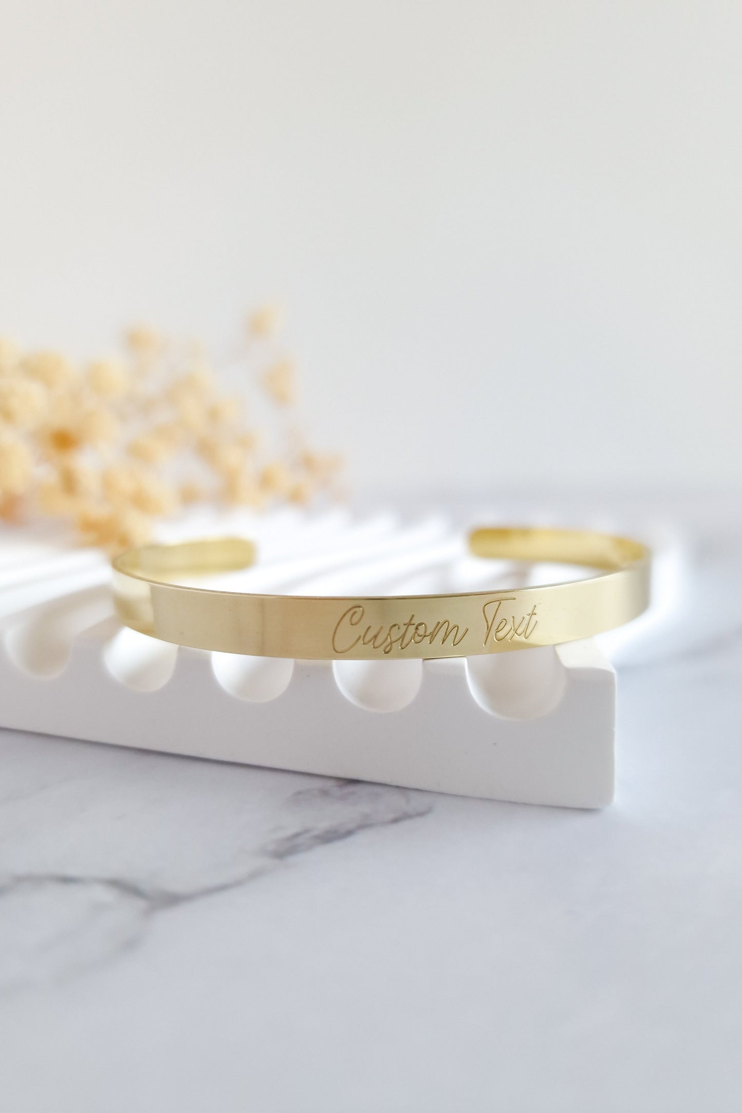 Personalized Engraved Brass Cuff Bracelet