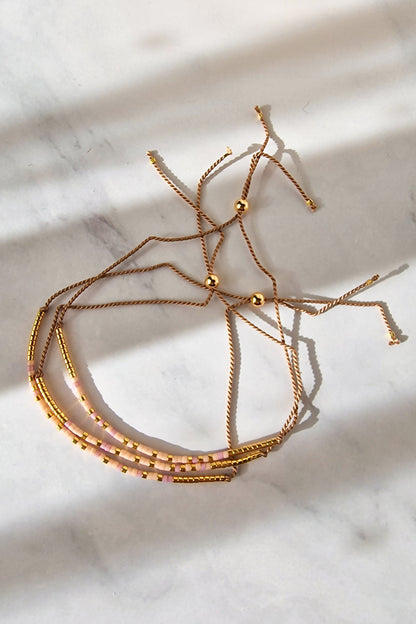 Custom Morse Code Silk Cord Bracelet