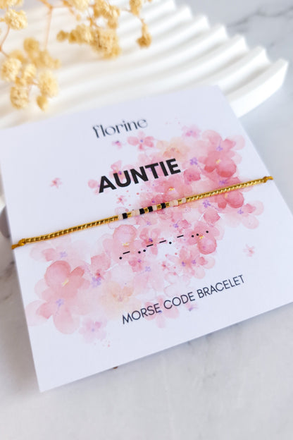 Auntie Morse Code Bracelet