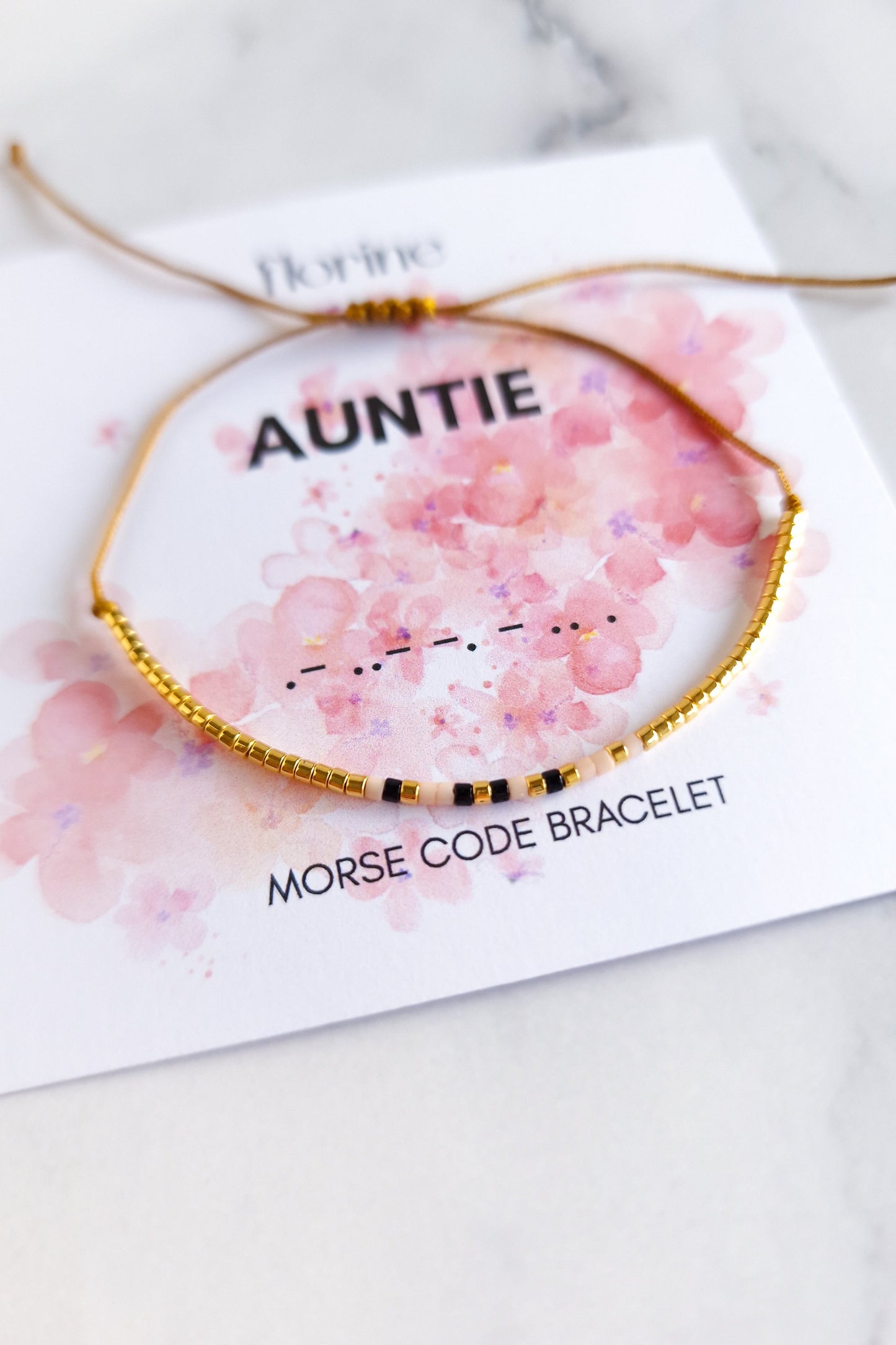 Auntie Morse Code Bracelet