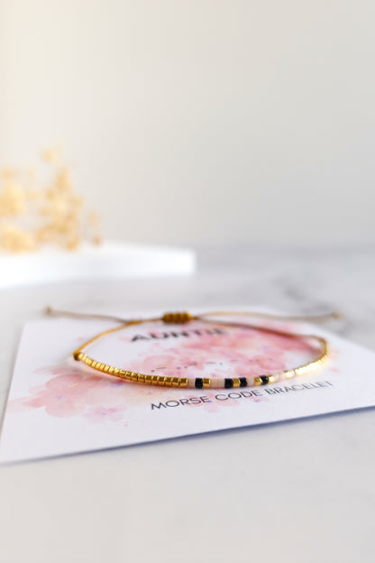 Auntie Morse Code Bracelet