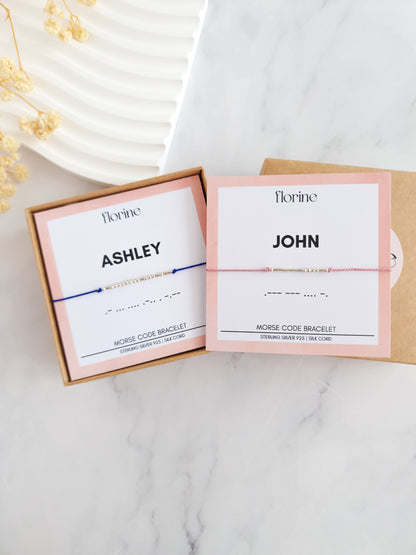 Set of 2 Personalized Name Morse Code Bracelets