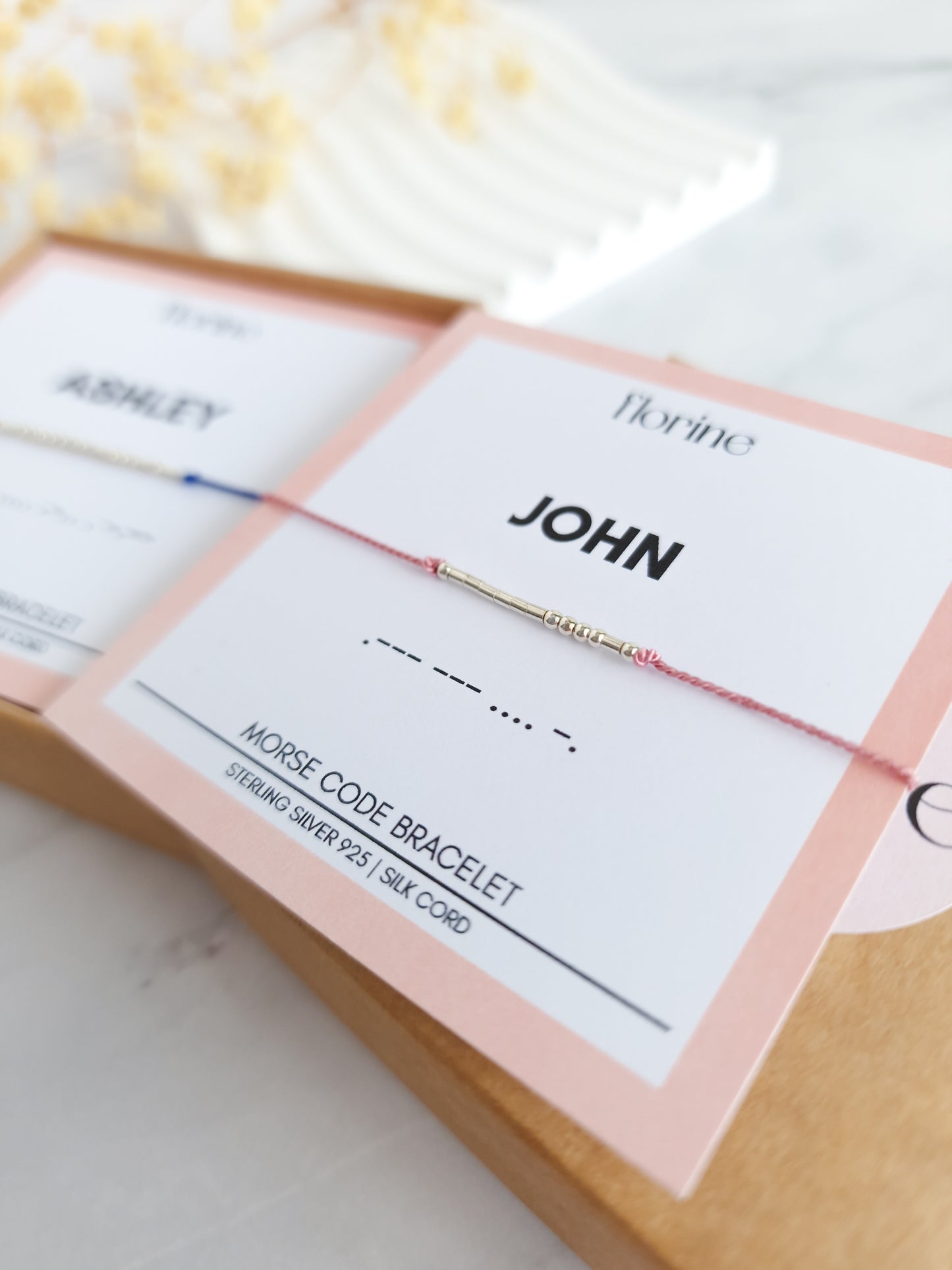 Set of 2 Personalized Name Morse Code Bracelets